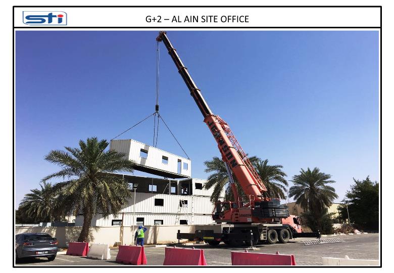 Construction view of G+2 ALAIN Site Office. Construction view of G+2 ALAIN Site Office.