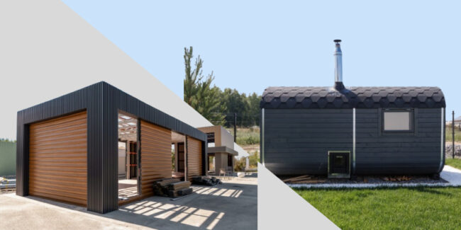 The image of a prefabricted house and a container house illustrate the differences between them. The image of a prefabricted house and a container house illustrate the differences between them.