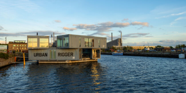 upcycling-containers Student apartments in containers on the water built with upcycled shipping containers.
