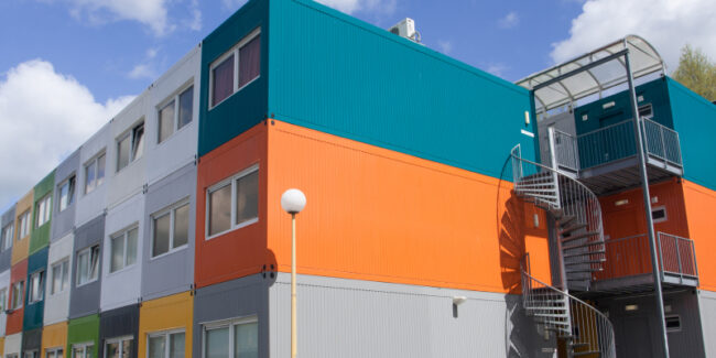 combining-containers Image of Cargo container houses illustrates combining shipping containers for maximising space.