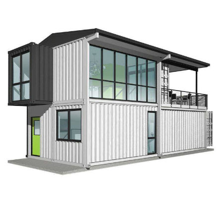 3D model of a two storey modern house. 3D model of a two storey modern house.