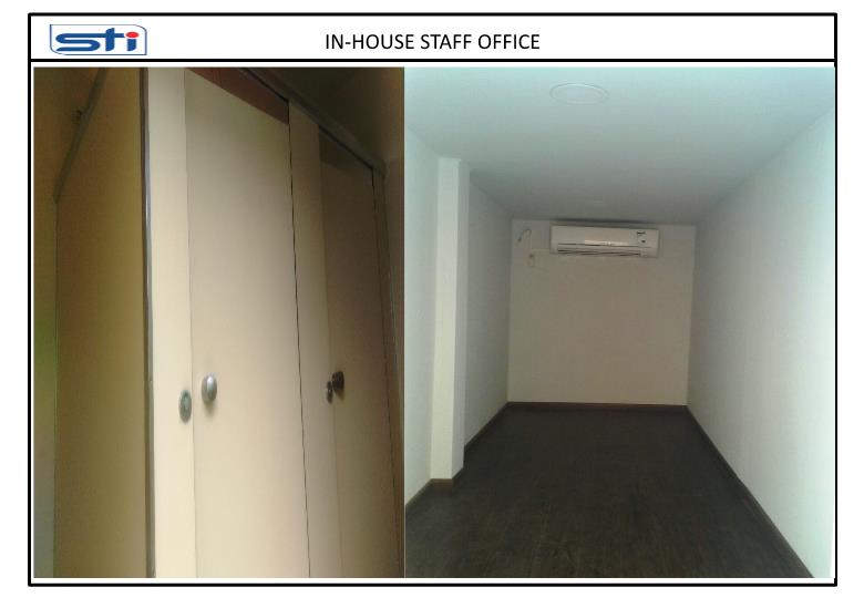 Composite image of the bedroom and wardrobe of the In-house Staff Office. Composite image of the bedroom and wardrobe of the In-house Staff Office.
